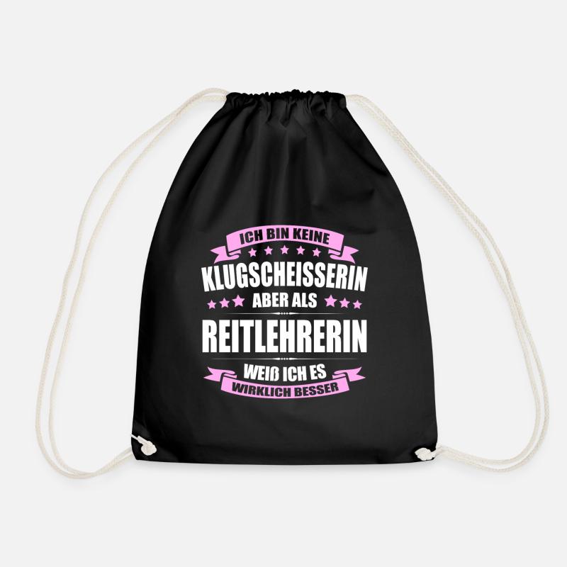 Ich Bin Keine Klugscheisserin Reitlehrerin Pferde - Turnbeutel - Schwarz