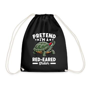 Tortue Tortue à oreilles rouges - Sac de sport léger - noir - Devant