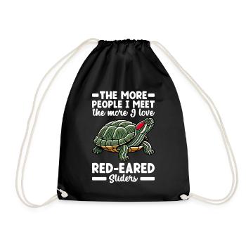 Tortue Tortue à oreilles rouges - Sac de sport léger - noir - Devant