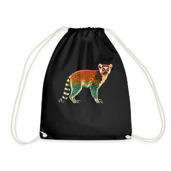 Lémurien Madagascar - Sac de sport léger - noir - Devant