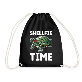 Tortue Tortue à oreilles rouges - Sac de sport léger - noir - Devant