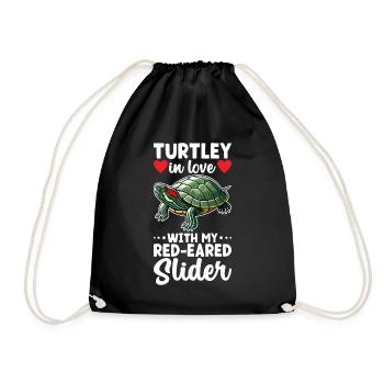 Tortue Tortue à oreilles rouges - Sac de sport léger - noir - Devant