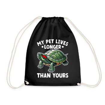 Tortue Tortue à oreilles rouges - Sac de sport léger - noir - Devant