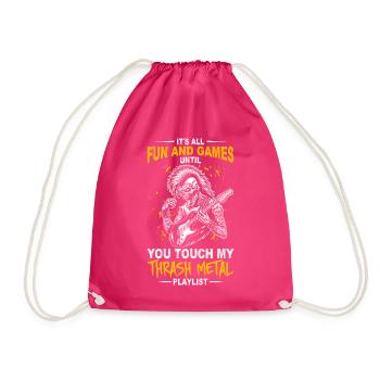 Heavy Metal Trash Metal Metalhead Musik - Turnbeutel - Fuchsia - Vorne