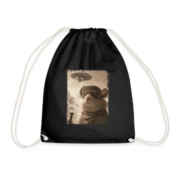 UFO Rétro Vintage Uncanny Alien Ski Souris - Sac de sport léger - noir - Devant