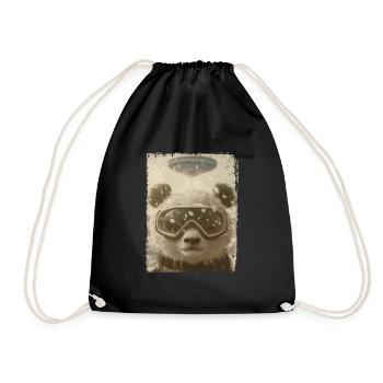 OVNI rétro vintage étrange Alien Ski Panda - Sac de sport léger - noir - Devant