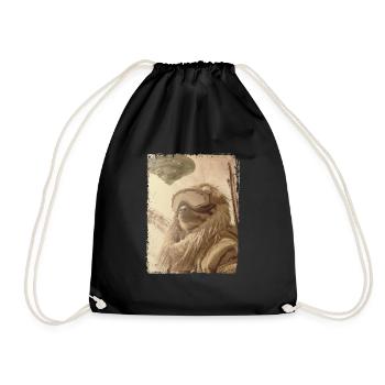 UFO Retro Vintage Uncanny Alien Ski Sloth - Turnbeutel - Schwarz - Vorne