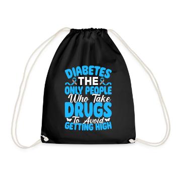 Lustiger Diabetiker T1D Nutzloser Bauchspeicheldrüse Diabetes - Turnbeutel - Schwarz - Vorne