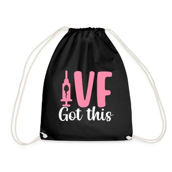 IVF Got This Funny One In Eight IVF Infertility - Drawstring Bag - black - Front