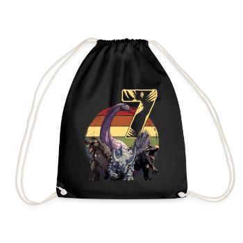 Cool dinosaure 7 ans 7e cadeau d’anniversaire - Sac de sport léger - noir - Devant