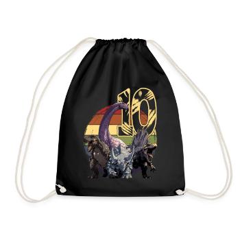 Cool dinosaure 10 ans 10e anniversaire cadeau - Sac de sport léger - noir - Devant