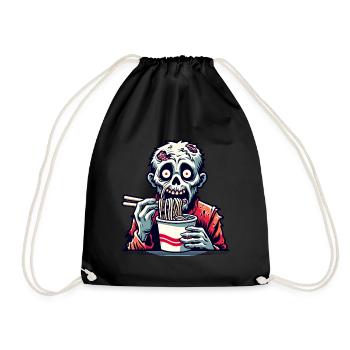 Zombie Ramen Noodles for Scary Movies Japanese - Drawstring Bag - black - Front