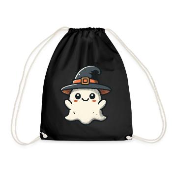 Funny Witch Ghost Spooky Party - Drawstring Bag - black - Front