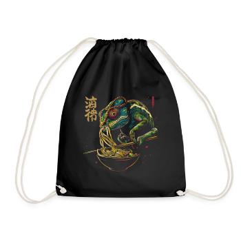 Chameleon Safari Manga Ramen Noodle Reptile Anime - Drawstring Bag - black - Front