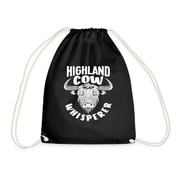 Highland Cow Whisperer bovins des Highlands écossais - Sac de sport léger - noir - Devant