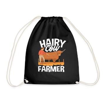 Vache poilue Fermier Vache des Highlands - Sac de sport léger - noir - Devant