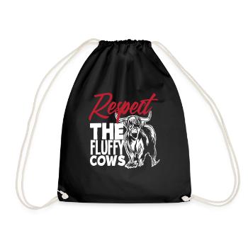 Respectez les vaches moelleuses Highland Cow - Sac de sport léger - noir - Devant