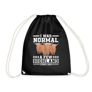 Ich War Normal Vor Einigen Hochlandkühen - Turnbeutel - Schwarz - Vorne