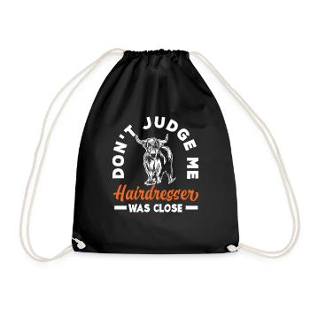 Highland Kuh Don't Judge Me Hairdresser Was Close - Turnbeutel - Schwarz - Vorne