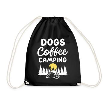 Hunde Kaffee Camping - Turnbeutel - Schwarz - Vorne