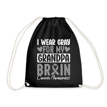 Je porte du gris pour mon grand-père Gris ruban cerveau - Sac de sport léger - noir - Devant