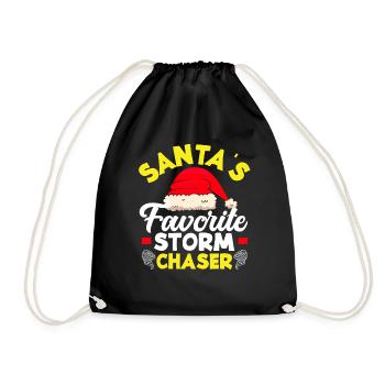 Santa's Favorite Storm Chaser - Drawstring Bag - black - Front