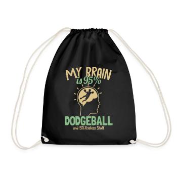 My Brain is 95% Dodgeball Prisonball Team Game - Drawstring Bag - black - Front