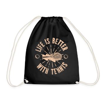Drôle de joueur de tennis raquette la vie est - Sac de sport léger - noir - Devant
