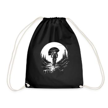 Mountain Biking Sketch - Drawstring Bag - black - Front