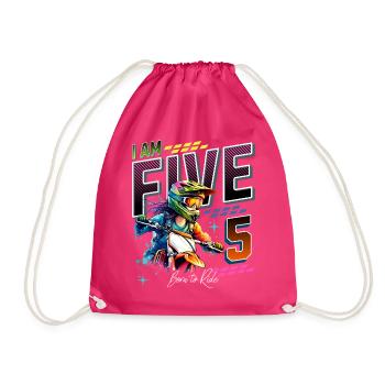 5ème anniversaire des filles de motocross - Sac de sport léger - fuchsia - Devant