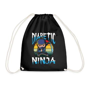 Diabetic ninja - Turnbeutel - Schwarz - Vorne