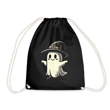 Funny Witch Ghost Spooky Party - Drawstring Bag - black - Front