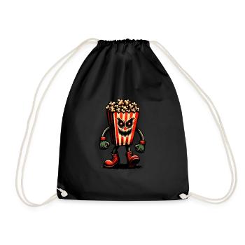 Scary popcorn for scary movies funny - Drawstring Bag - black - Front
