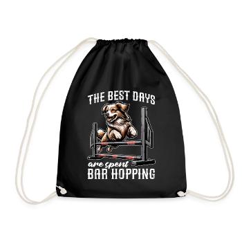 Dog Agility Training The Best Days Are Dog Sport - Drawstring Bag - black - Front