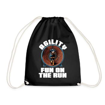 Dog Agility Fun On The Run Dog Sport Enthusiast - Drawstring Bag - black - Front