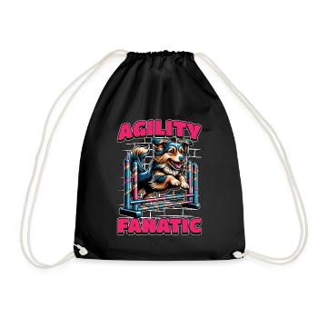 Dog Agility Fanatic Dog Sport Agility Training - Drawstring Bag - black - Front