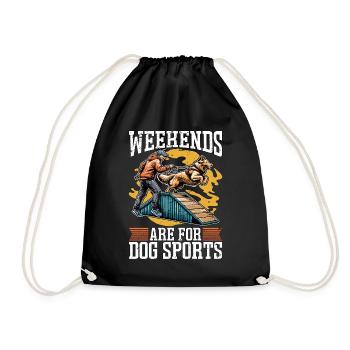 Dog Agility Training Weekends Are For Dog Sports - Drawstring Bag - black - Front