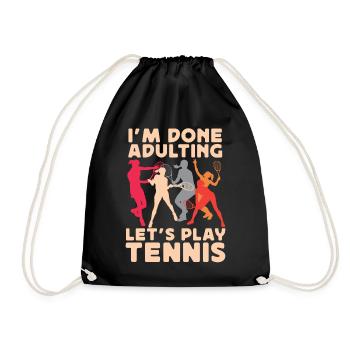 Funny Tennis Player Racket I'm - Turnbeutel - Schwarz - Vorne