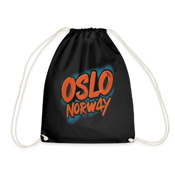 Souvenir d'Oslo Norvège - Sac de sport léger - noir - Devant