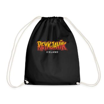 Reykjavik Souvenir Island Erinnerungsstück - Turnbeutel - Schwarz - Vorne