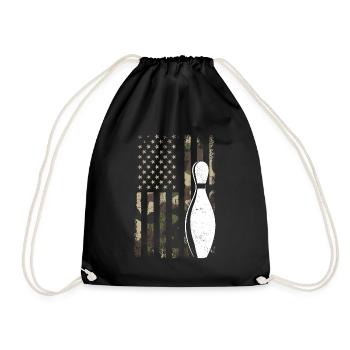 bowling american flag bowling - Turnbeutel - Schwarz - Vorne