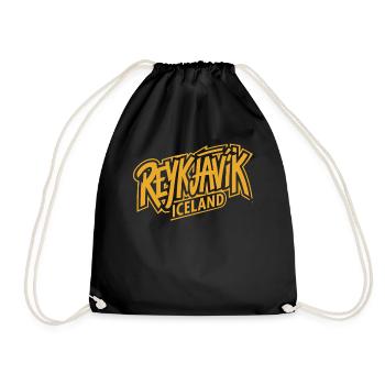 Reykjavík Iceland Souvenir Design - Drawstring Bag - black - Front