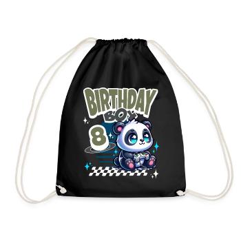 Panda de jeu pour enfants du 8e anniversaire - Sac de sport léger - noir - Devant