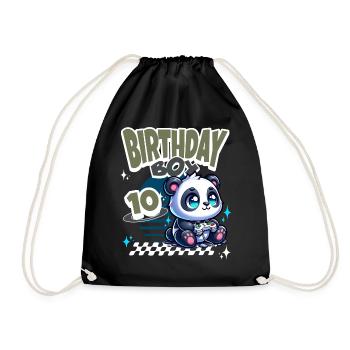 10e anniversaire Enfants Anniversaire Gaming Panda - Sac de sport léger - noir - Devant