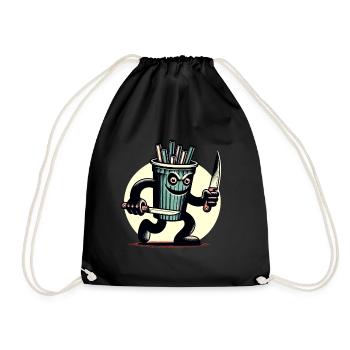 Scary Psycho Drinking Cup Drinks - Drawstring Bag - black - Front