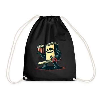 Scary Psycho Popcorn for scary movies - Drawstring Bag - black - Front