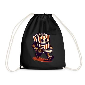 Scary Psycho Popcorn for scary movies - Drawstring Bag - black - Front