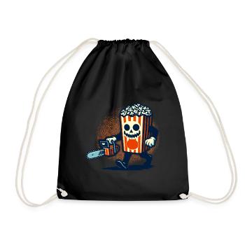 Scary Psycho Popcorn for scary movies - Drawstring Bag - black - Front