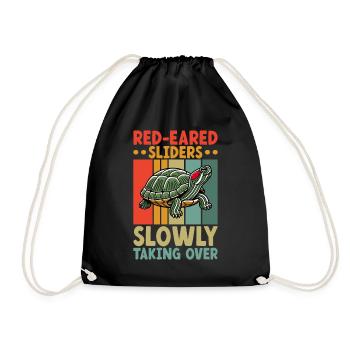 Turtle Red-eared Turtle - Drawstring Bag - black - Front