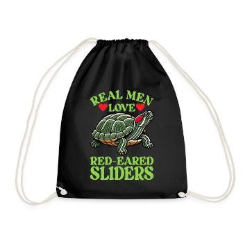 Tortue Tortue à oreilles rouges - Sac de sport léger - noir - Devant